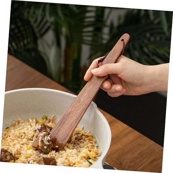 Trä Wokspatel Set Non-Stick Stekpanna Ägg Bakspatel Set för Stekt Biff Klämma Köksredskap