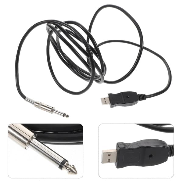 3-meter USB Guitar Bas til USB Link Kabel Elektrisk Guitar Konverteringskabel Kobber PVC Materiale
