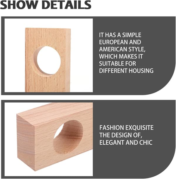 2 st trästångshållare duschdraperistångsände snygg slitstark robust beige stödfäste