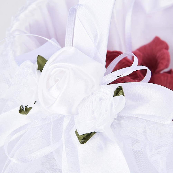 Romantisk Bröllopsblomma Spetsbandkorg Ceremoni