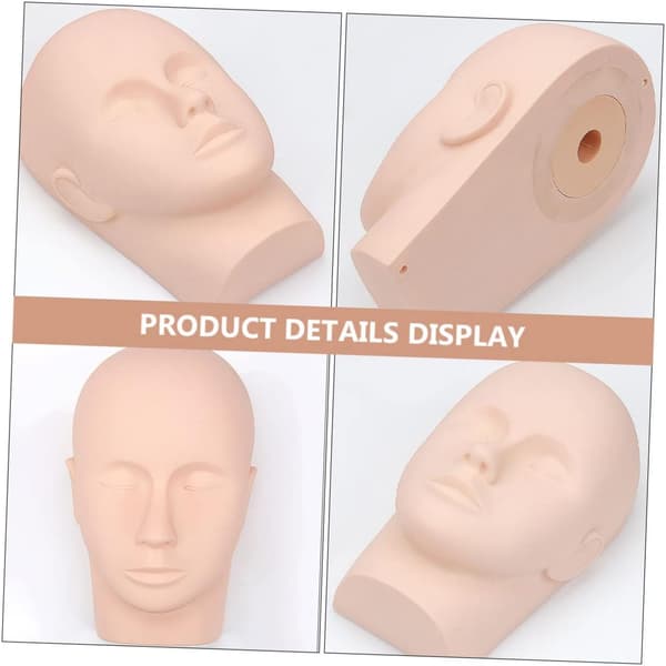 Vipper Mannequin Hode for Øyenvippeforlengelse Praksis, Silikon Sminke Mannequin Hode