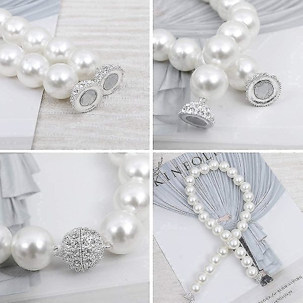 2 Hvide Perle Magnetiske Gardinclips, Gardinrem