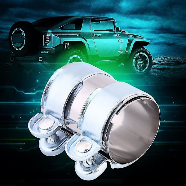 Universal Aluminiums Eksosbåndklemme, Rustfritt Stål Turbo Eksosbåndklemme Lyddemper Rørkobling Med Bolter (2.5in) (1stk)