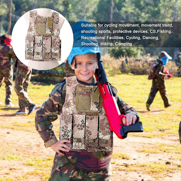 Barne Taktisk Vest Kamuflasje Kampvest CS Utstyr