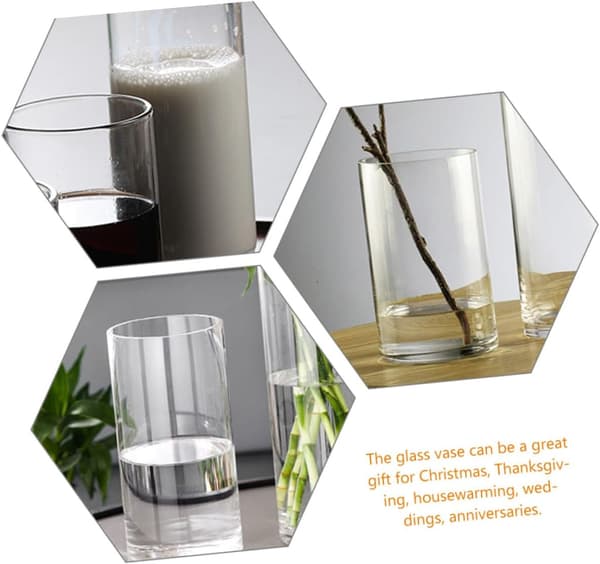 Glasblomvas Skrivbordsblomvas Cylinderform Elegant Samtida Glas Mångsidig Dekoration