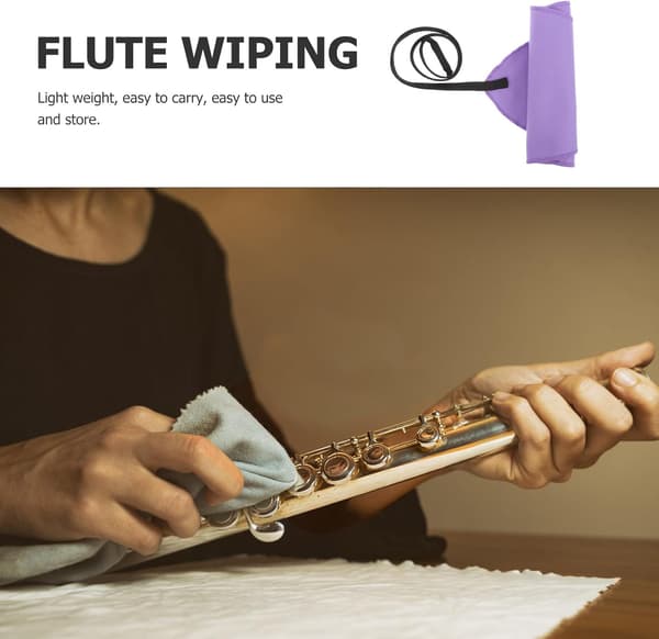 Mikrofiber fløyterenseklut Multifunksjonell design 3 stk Enkel å bære for saksofon og fløyte