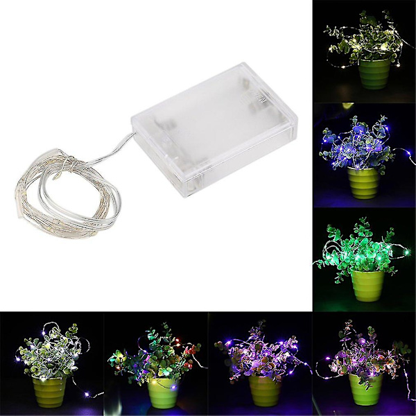 10m 100LED 3AA Batteri Silver Wire String Light Fjärrkontroll