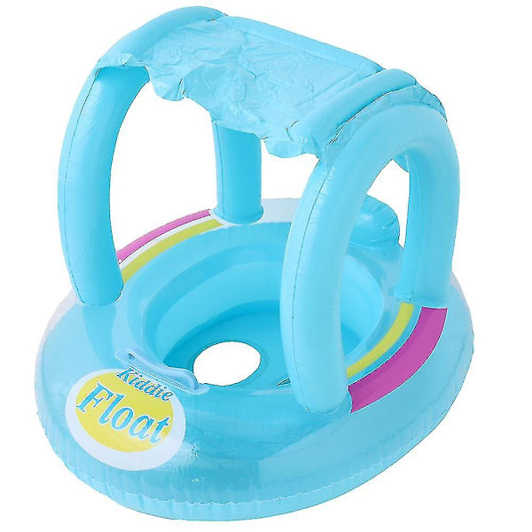 Baby Pool Float med Baldakin, oppustelig Baby Svømme Float Båd med Sikkerhedssæde Solsejl Kompatibel Baby style1