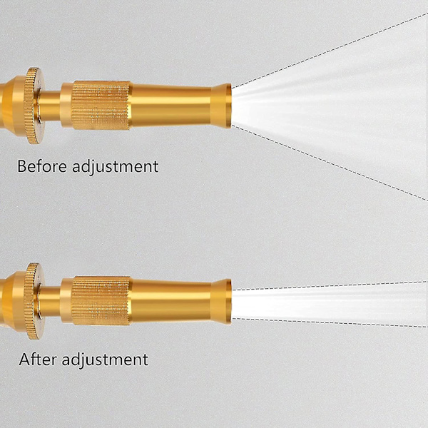 Solid Heavy-duty Have-slange Dyses Messing Justerbar Slange Dyses, Højtryks Justerbar Sprøjte Slange Ender, til Bil eller Have - Solid Messing Beslag