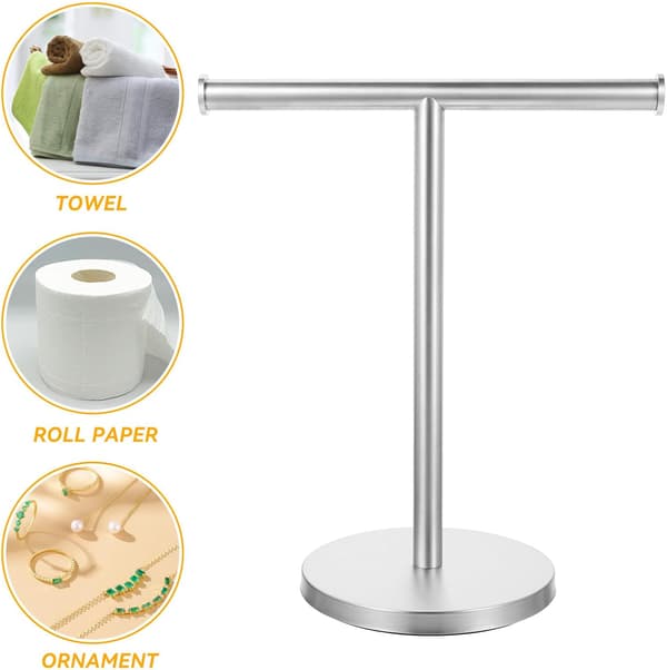Håndkleholder Stativ T-formet Håndklestativ Rustfritt Stål Stilig Design Glatt