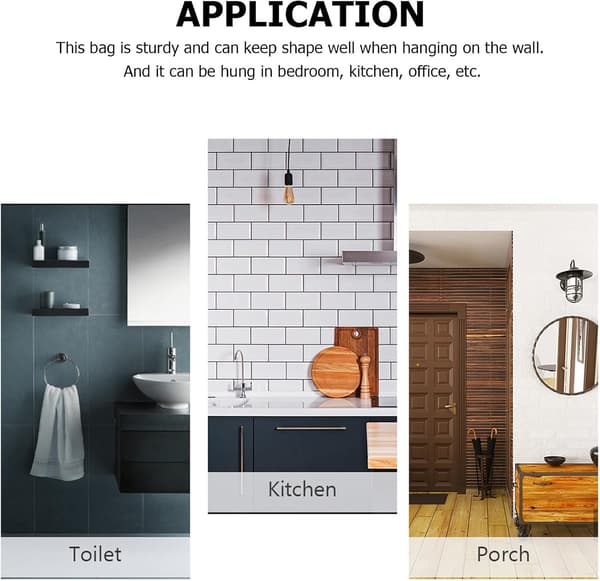 Baderomsoppbevaringspose Nettingvaskepose med glidelås i bunnen Sammenleggbar design