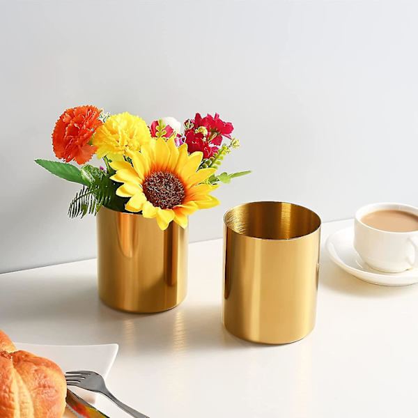 2-pak Guld Blyantsholder, 304 Rustfrit Stål Penholder, Blyantkop, Penkop, Penpot