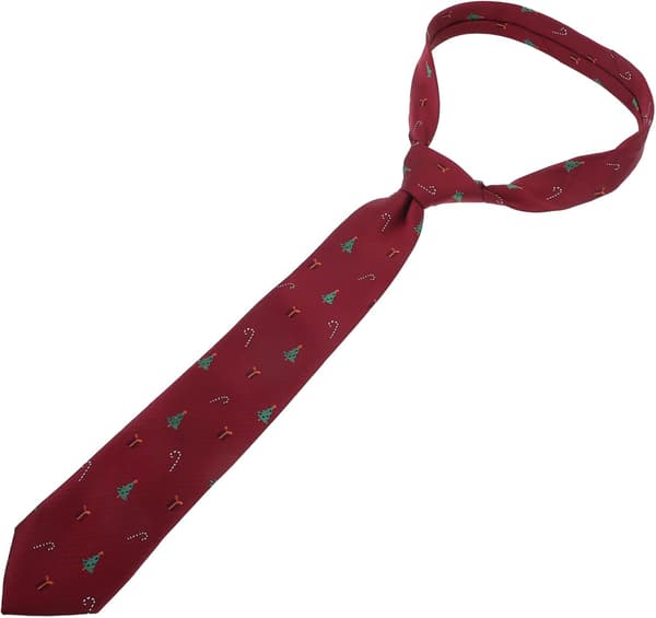 Juletre-slips for menn, polyester-slips med juledesign for julebord og festlige anledninger