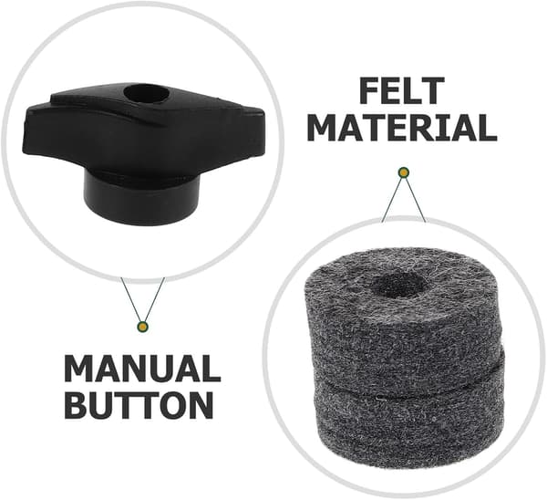 2 st cymbalplastfodral set filttvättar med plasthandskruv multifunktionell