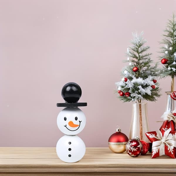 Snømannpynt Juleperler DIY Snømannformede Glitterperler