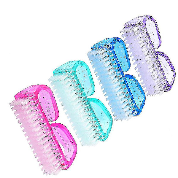 4-pack Handtagsslipande Nagelborste, Nagelscrubbningsrengöringsborstar, Nagelscrubbningsrengöringsborstar