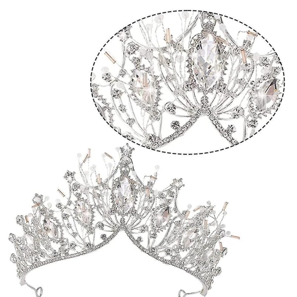 Rhinestone Bröllopskronor Och Tiaror För Kvinnor, Kostymfest Hårtillbehör Med Ädelstenar