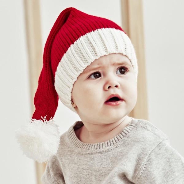Julemandens Strikket Hue Kvinders Beanie Vinterhue Blød Familie Matchende Julehue Jul Nytår Gaver