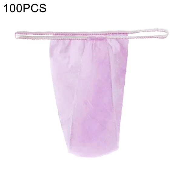 100 stk/sæt Engangstrusser Taljebånd T Thong Praktisk Kvinder Hygiejnisk T Thong Undertøj til Spa-yuhao Pink