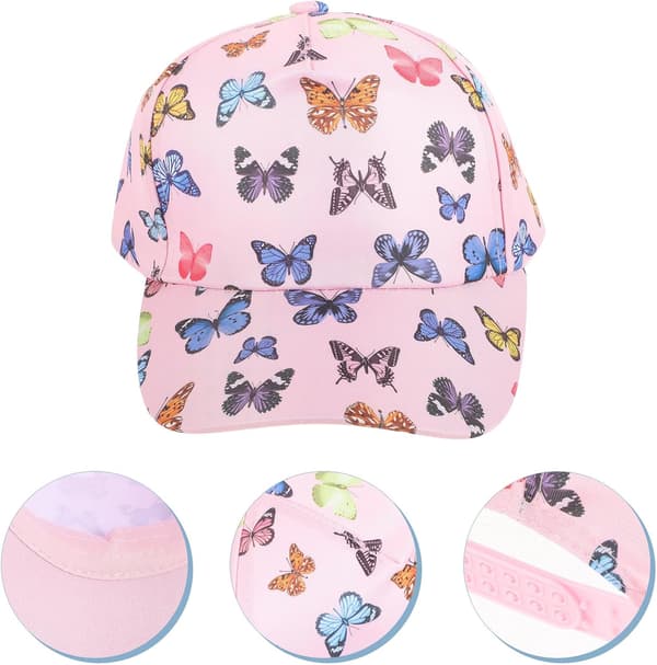 Utendørs baseballcaps med sommerfugltrykk, topplue, uformell solhatt for gutter, sommerhodeplagg