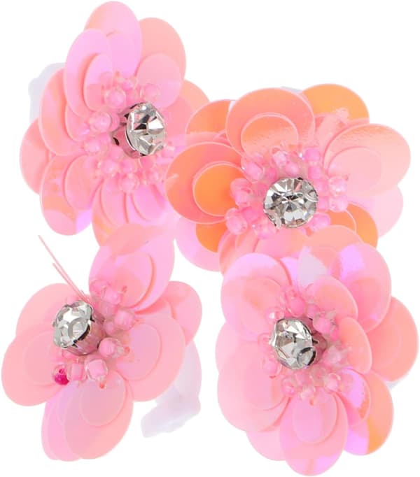 4 stk. Flash Diamond Blomstersko Blomsterapplikasjoner Perlepynt