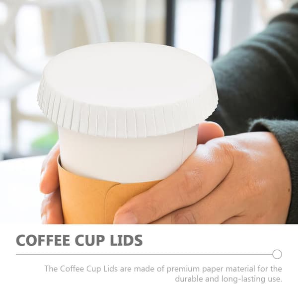 150 st engångspapperslock för kaffekoppar Engångsdrickslock av papper