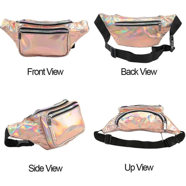 Holografisk Fanny Pack Mote Rave Midjeveske Med Justerbar Belte For Kvinner Og Menn