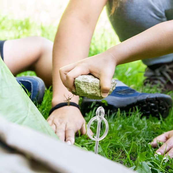 10 stk teltring-erstatning med pinner for campingteltstangkoblinger galvanisert