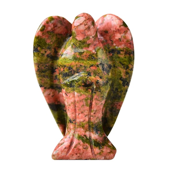 Krystallengeldekor Tigers Øyehealing Polert Naturstein Skulptur Statue Håndskårne søte figurer