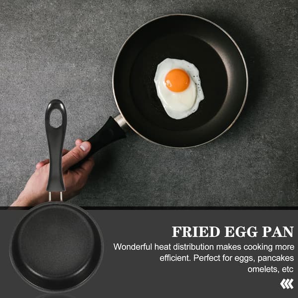 Liten eggstekepanne biffstekepanne 7,5 tommer rustfritt stål non-stick materiale praktisk ergonomisk