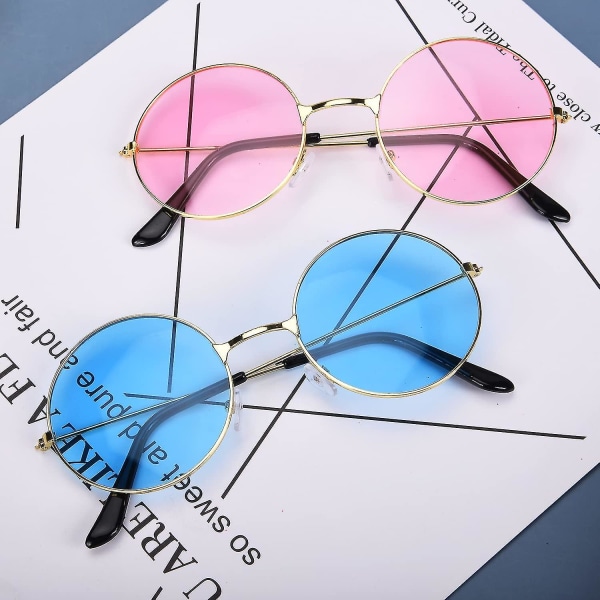 2 kpl hippiretro-aurinkolasit John 60-luvun tyyliset pyöreät värilliset  lasit hienot 558b | Fyndiq
