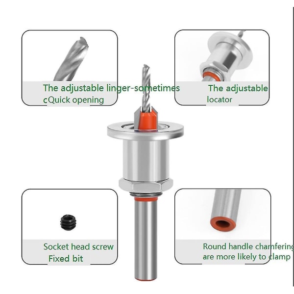 5 stk 8mm HSS- Senkefresersett for trebearbeiding, freser, skrueavtrekker, riving