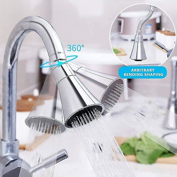 Vannkran Aerator, Kan Roteres 350 Grader/vannsparende Sil/luftet Spray