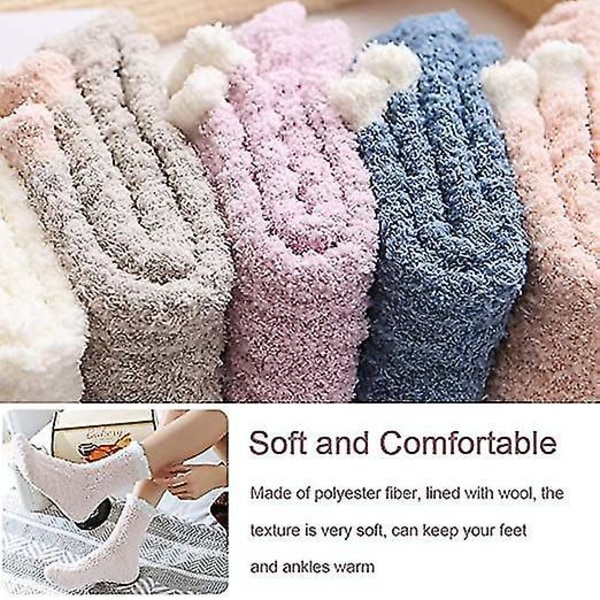 Vintervarma Sockor 6 Par Fluffiga Toffelsockor Kvinnor