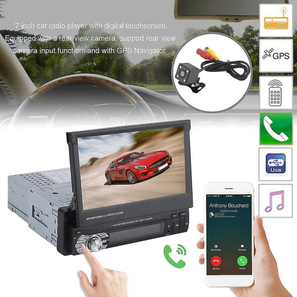 7 Tuuman Bluetooth-autoradion ja MP5-soitin kameralla