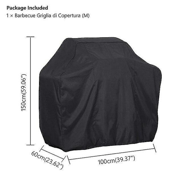 100x60x150cm Udendørs Sort Vandafvisende Grilldække