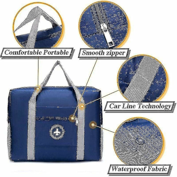 Kabinebagage (under 45x36x20) Foldbar Letvægts Rejsetaske Kuffert Boarding Bag-yuhao