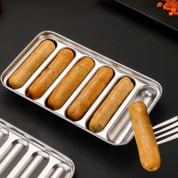 Pølseform i rustfrit stål, non-stick pølseform til hotdogs