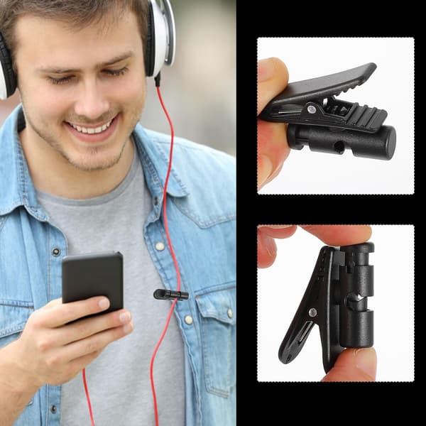 8 stk. headsetklemmer Hovedtelefonkabelclips Bærbare hovedtelefonclips Sorte ABS PC hårde materialekabelholdere