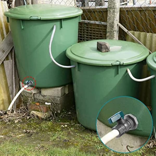 Regnvandstønde Hane Sæt 34 Tommer Havehane Slangeforbindelse Med Bulkhead Fitting Og Slange Adapter Til Vandtanke Pools Ventil Tilbehør Flydeventil