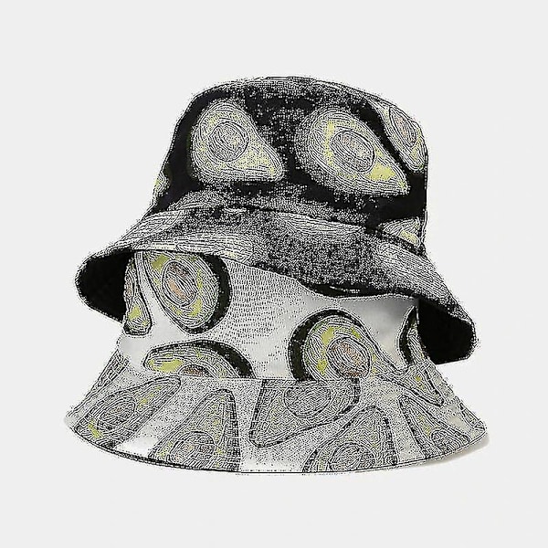 Unisex Vändbar Packbar Bucket Hat, Solhatt för Män Kvinnor, Avocado Print Dubbelsidig Bärbar Vändbar Bucket Hat