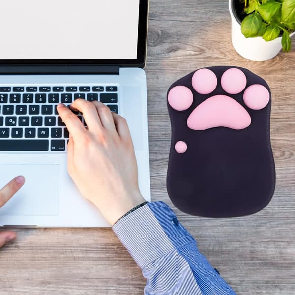 Musematte med kattepote, søt Kawaii-dekor for spillbordtilbehør, håndleddsstøtte