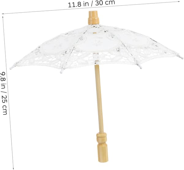 Paraply Dekorativ Parasol til Bryllupsfotografering Radius Detaljering til Brudefester og Elegante Begivenheder