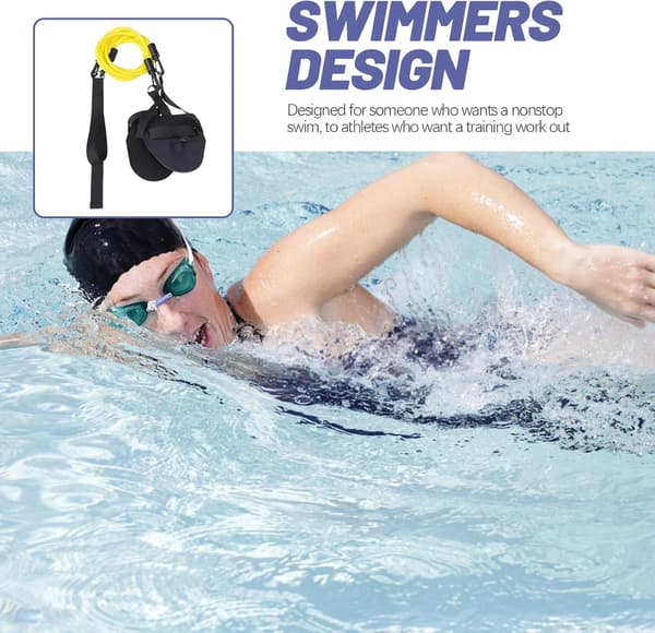Simmotståndsband Simträningsbälte 20lb Gult med Elastisk Krok