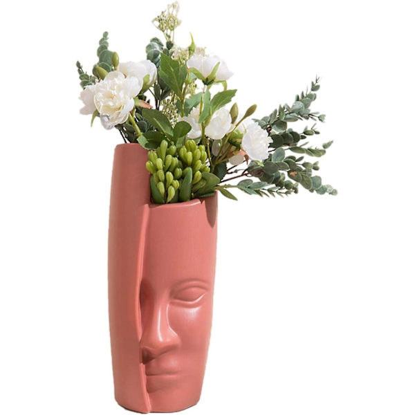 PE Blomvas, Abstrakt Kreativ Mänskligt Ansikte Display Rum Dekoration Skrivbords Prydnad För Hemmet