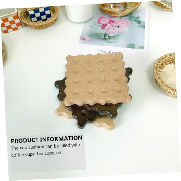 2 stk. Cookie Coasters Sofabord med Opbevaring Æstetisk Værelsesindretning Coasters