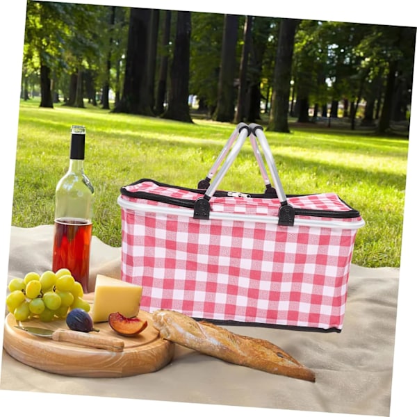 Picknickkylväska med dragkedja, isolerad picknickkorg för lunch, portabel bentoväska