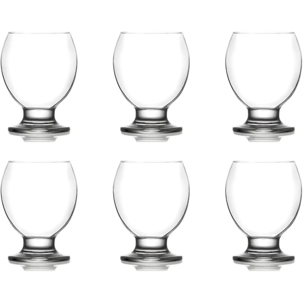 Moderna och snygga klara tumblers. (250 ml) Korta vinglas för vin, juice, vatten, whisky, cocktail, cognac, snifter. Transparent