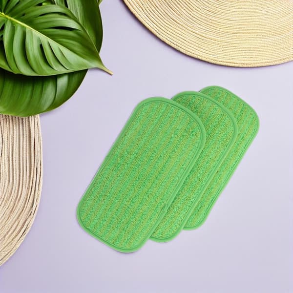 3-pack återanvändbara moppdukar för trägolv, tvättbara mikrofibermoppdynor