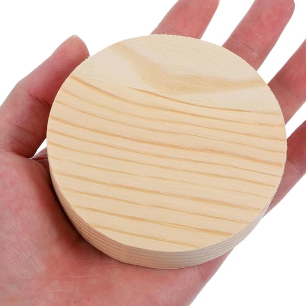 Treskiver Treflis til gutter og jenter 10 stk. runde beige treplater